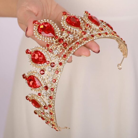 Vintage Alloy Crystal Tiara Crown Wedding Bridal Hair Accessories for Women main image 5